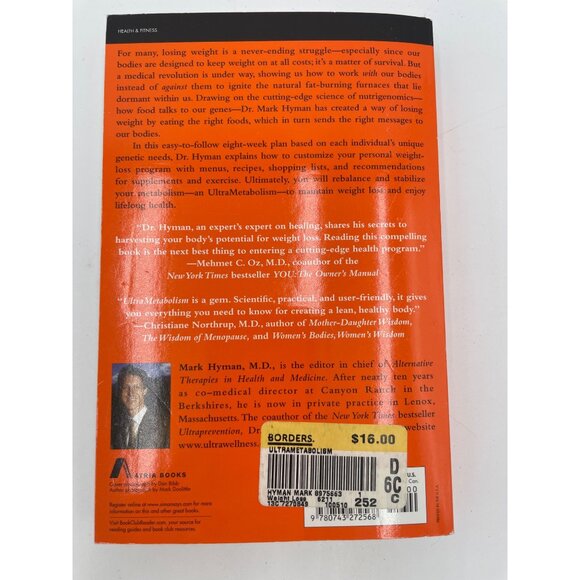 "Ultra-Metabolism: The Simple Plan For Automatic Weight Loss" By Mark Hyman M.D. - Picture 2 of 3